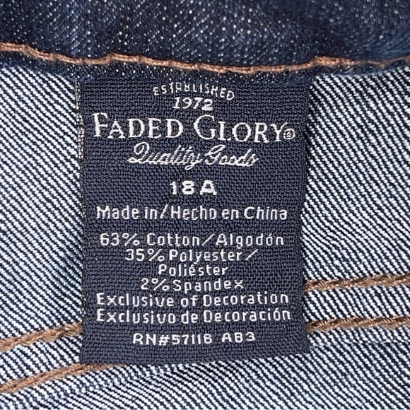 SIZE 18 DARK DENIM BOOTCUT JEANS FADED GLORY WESTERN CASUAL STRETCH - Picture 10 of 11